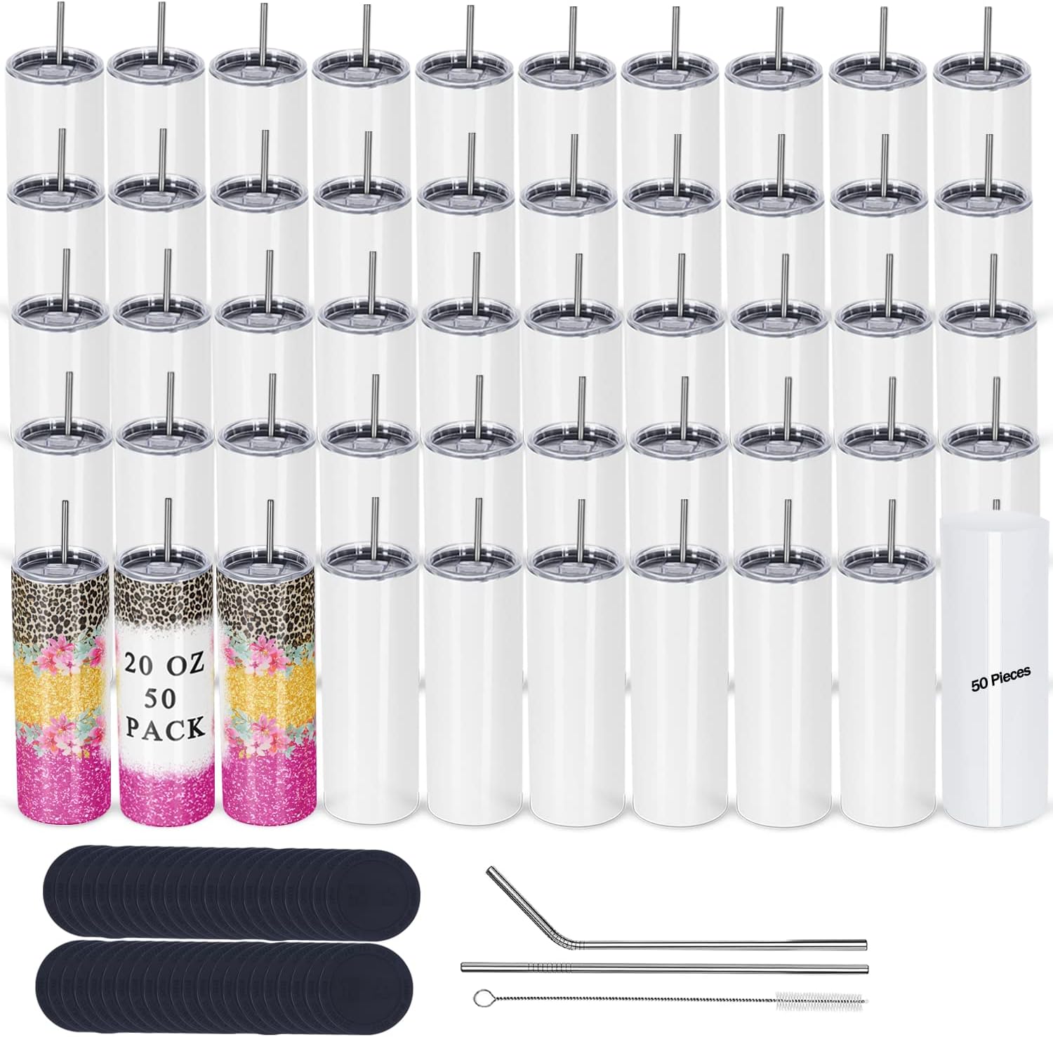 Tumbler 20Oz White - Confezione da 50 bicchieri per sublimazione