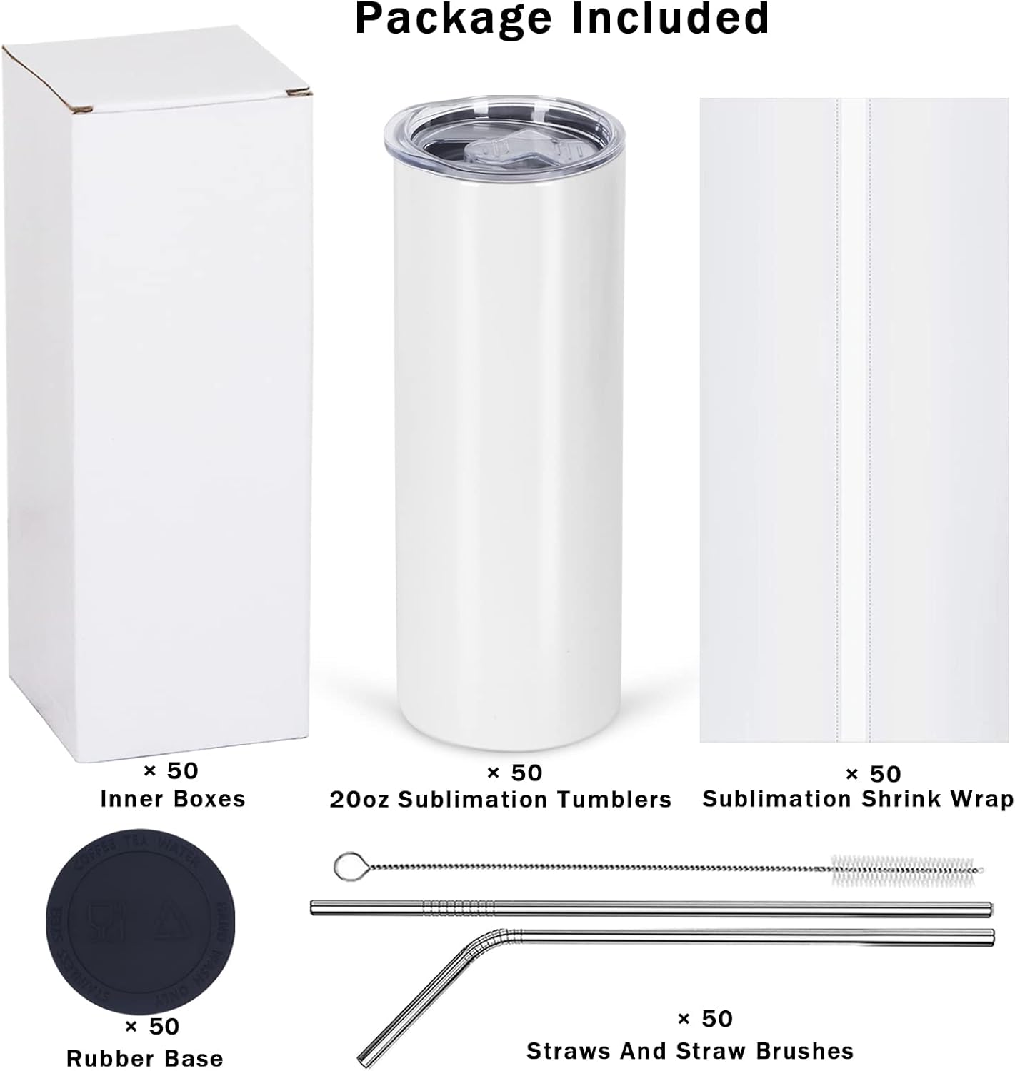 Confezione da 50 bicchieri per - Tumbler 20Oz White recensione e prezzo